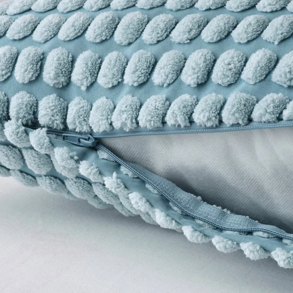 Textured Dot Throw Cushion Cover in Blue